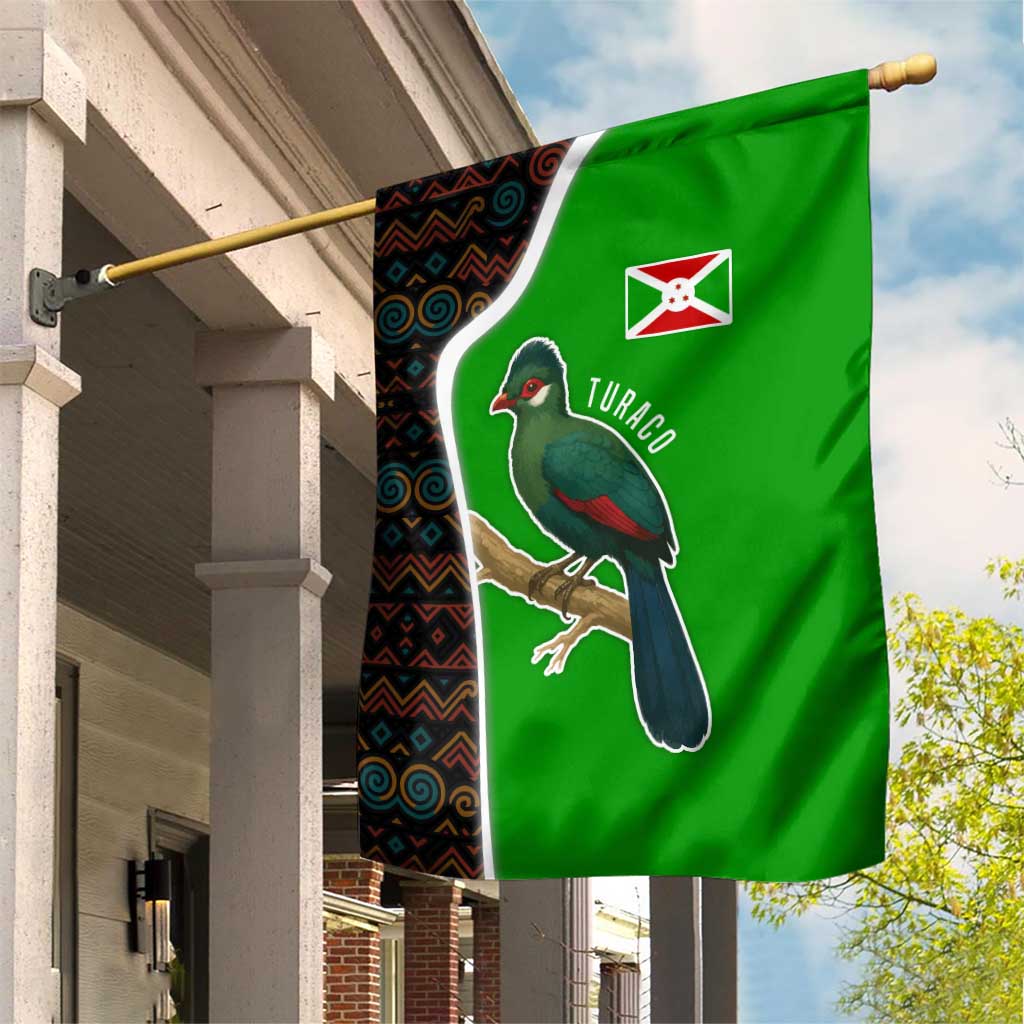Burundi Turaco Garden Flag with National Bird and Flag Pattern TS04