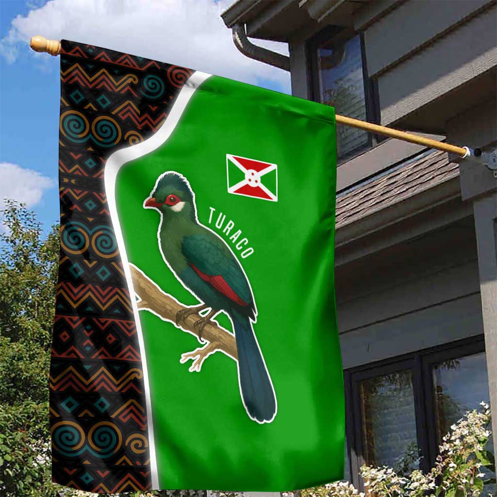 Burundi Turaco Garden Flag with National Bird and Flag Pattern TS04