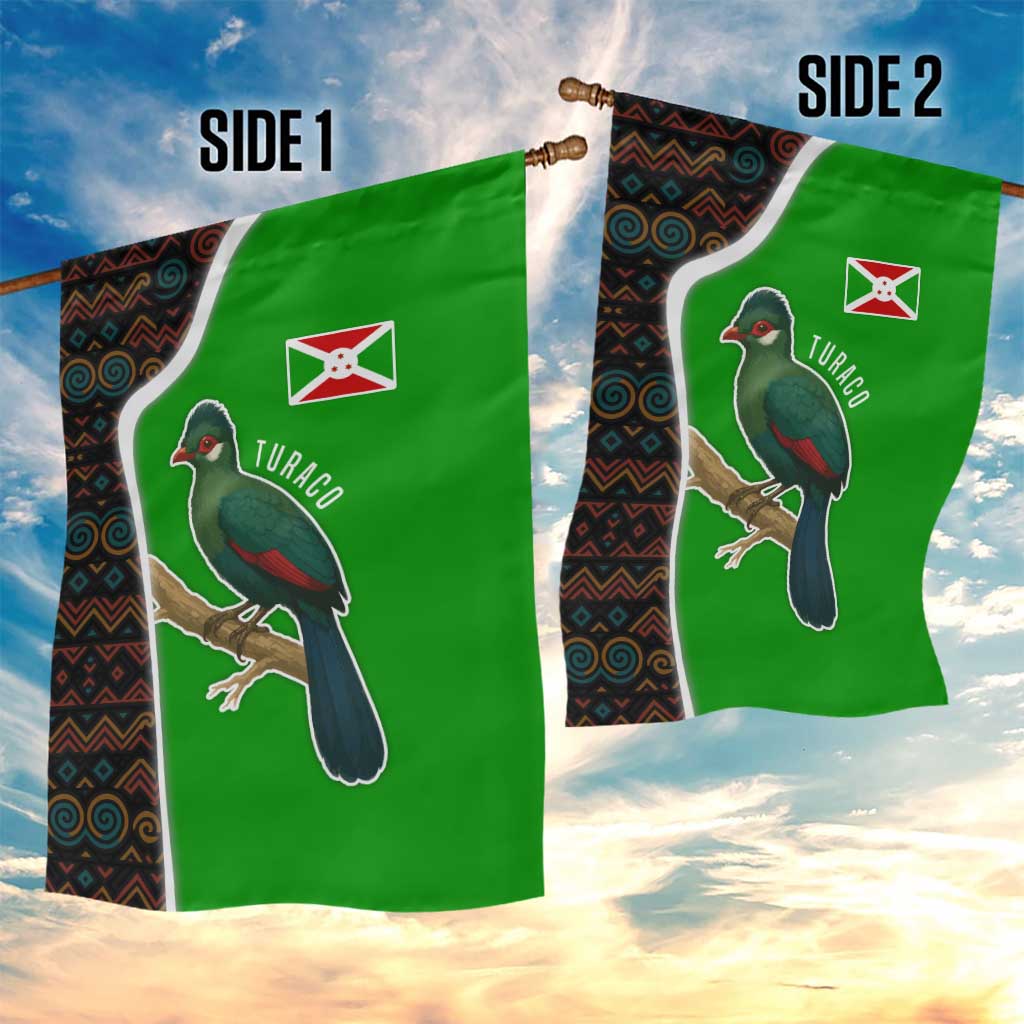 Burundi Turaco Garden Flag with National Bird and Flag Pattern TS04