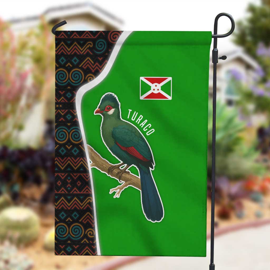 Burundi Turaco Garden Flag with National Bird and Flag Pattern TS04