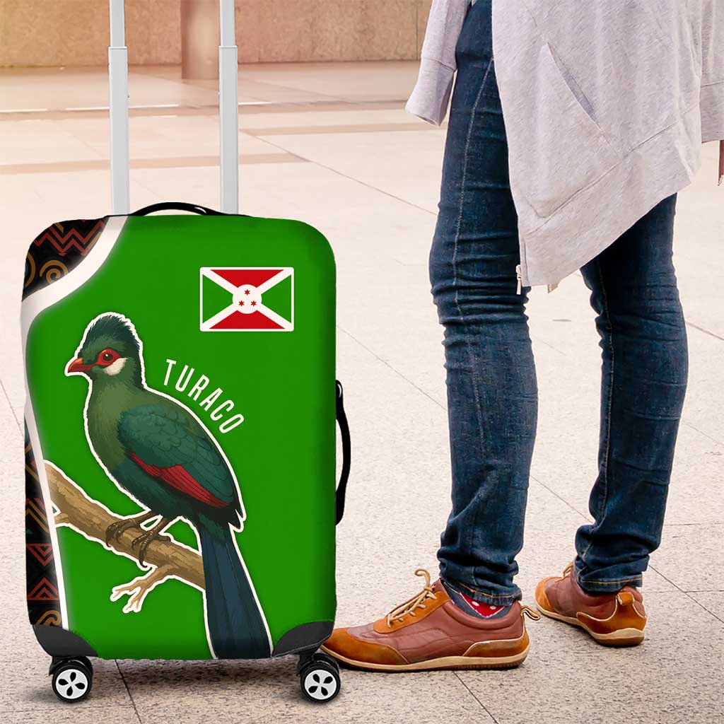 Burundi Turaco Luggage Cover with National Bird and Flag Pattern TS04