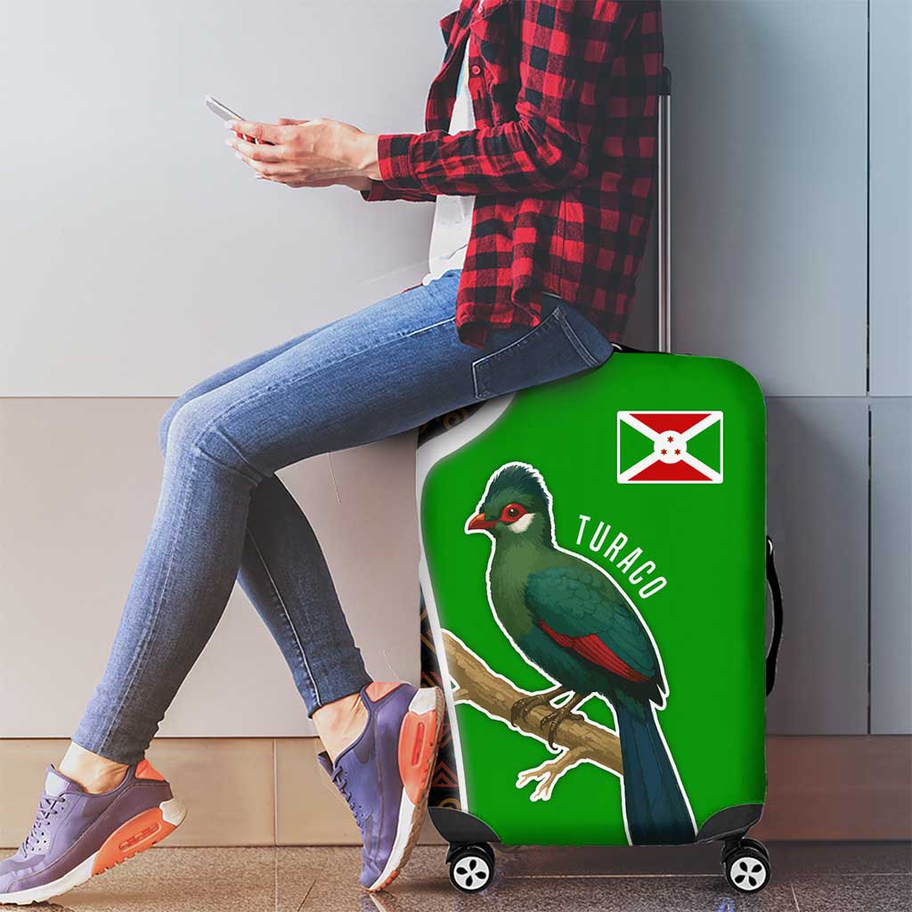 Burundi Turaco Luggage Cover with National Bird and Flag Pattern TS04
