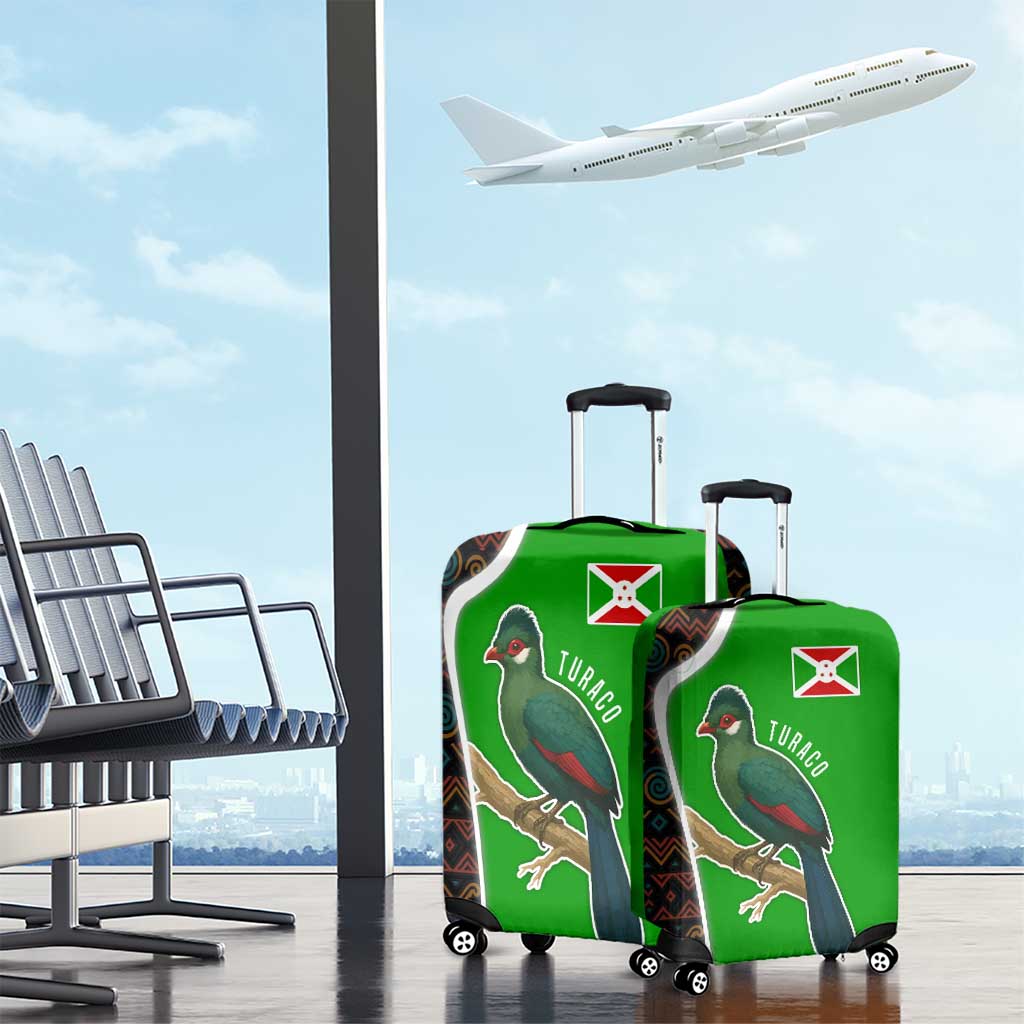 Burundi Turaco Luggage Cover with National Bird and Flag Pattern TS04
