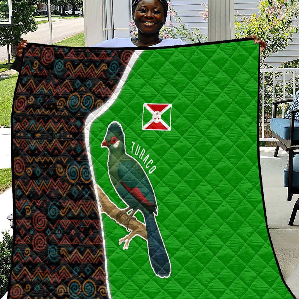Burundi Turaco Quilt with National Bird and Flag Pattern TS04
