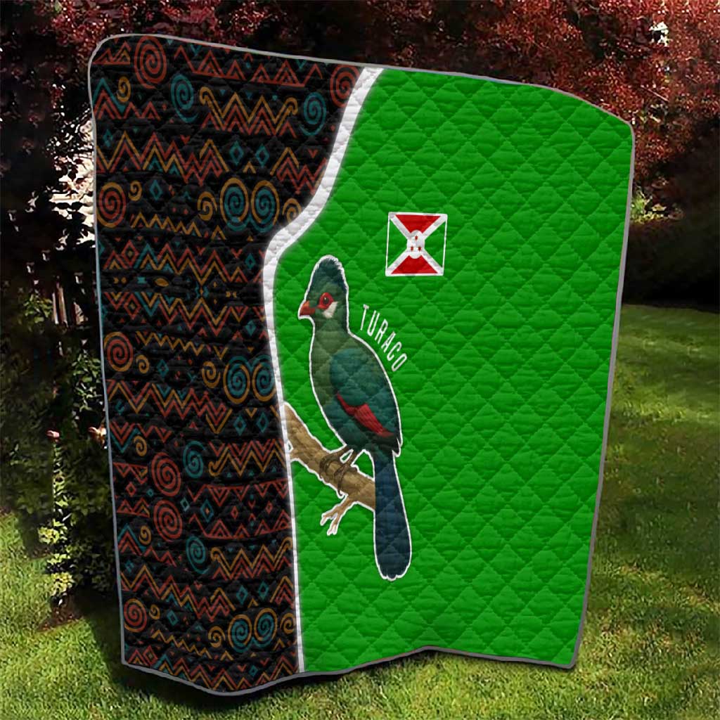 Burundi Turaco Quilt with National Bird and Flag Pattern TS04