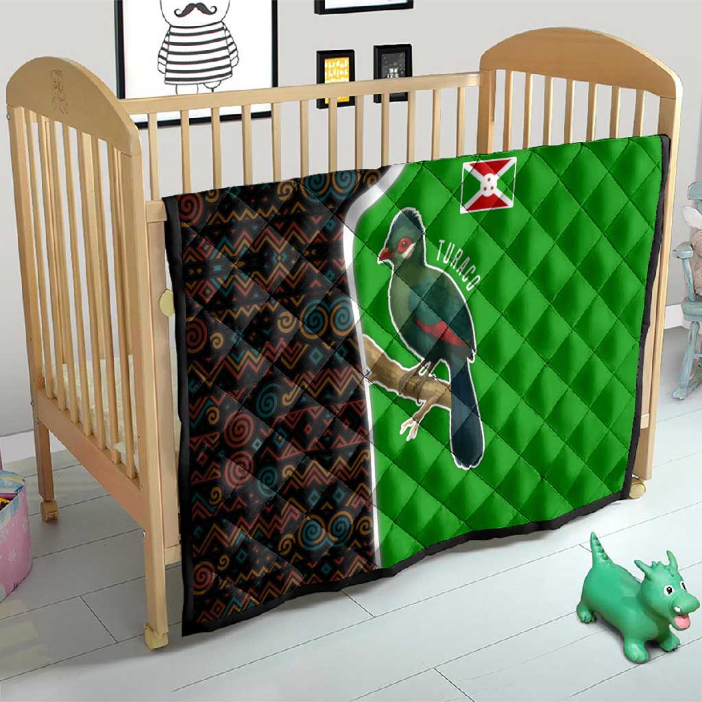 Burundi Turaco Quilt with National Bird and Flag Pattern TS04