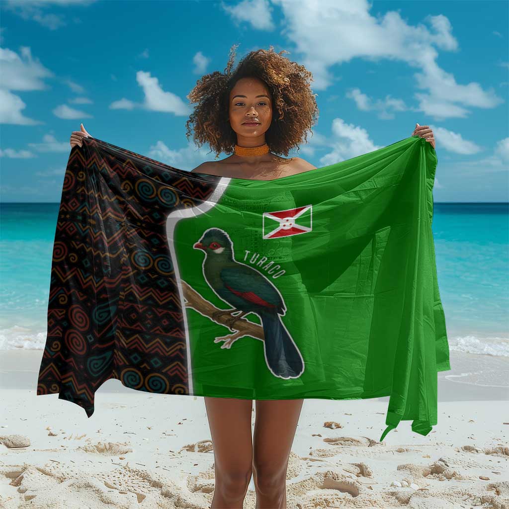 Burundi Turaco Sarong with National Bird and Flag Pattern TS04