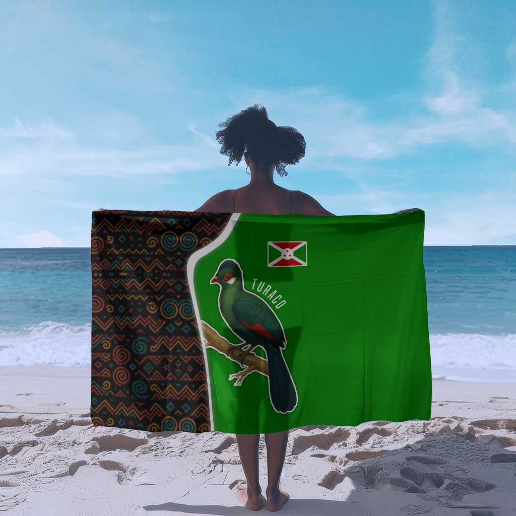 Burundi Turaco Sarong with National Bird and Flag Pattern TS04