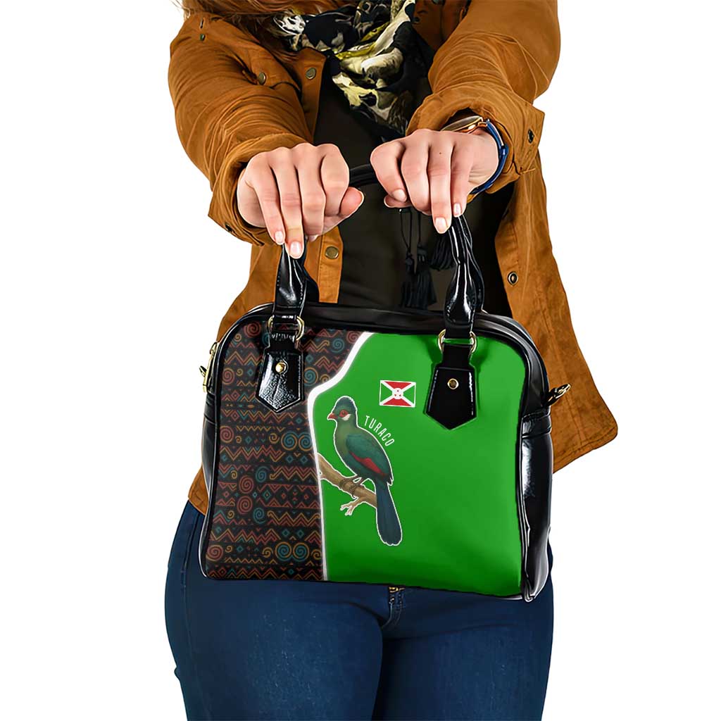 Burundi Turaco Shoulder Handbag with National Bird and Flag Pattern TS04