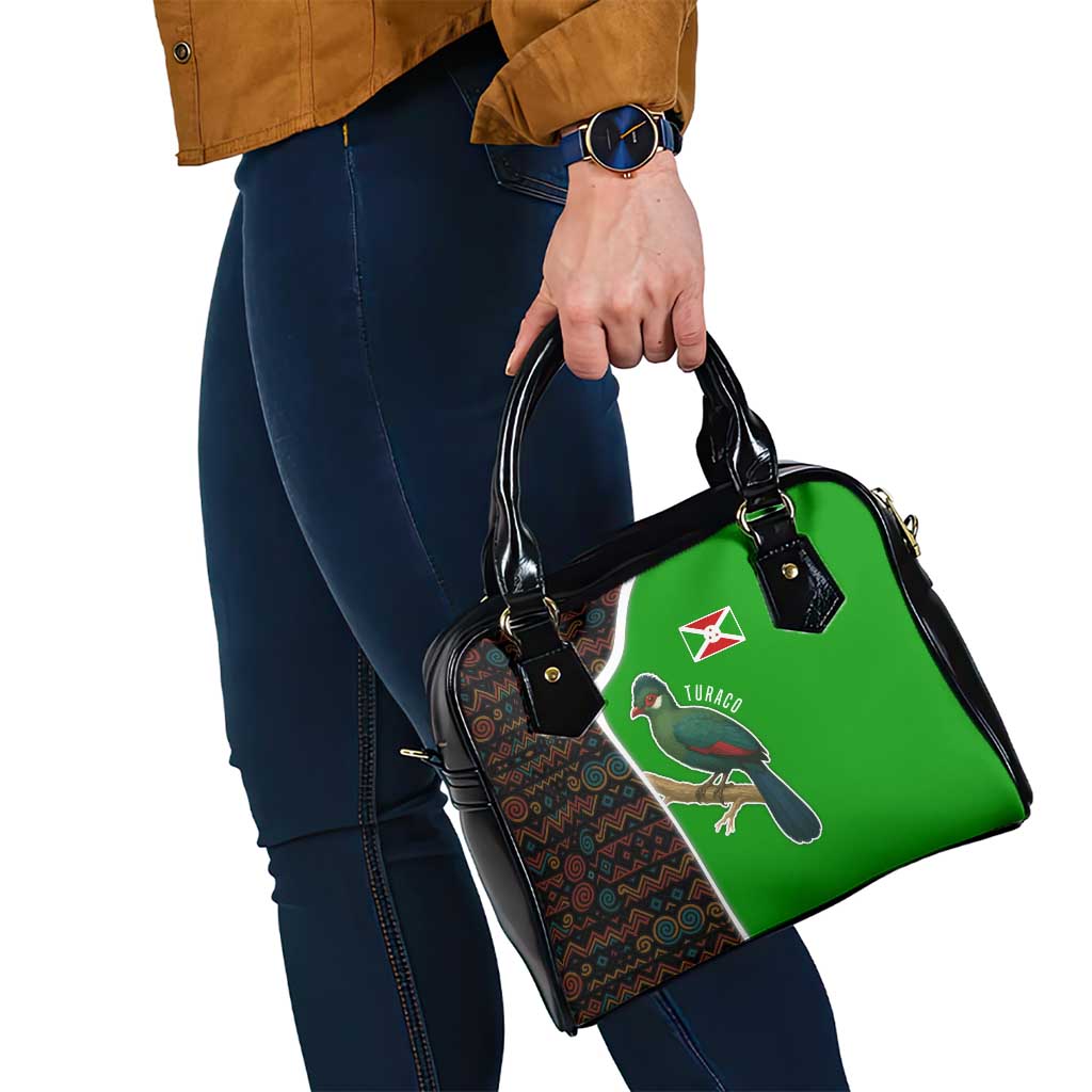 Burundi Turaco Shoulder Handbag with National Bird and Flag Pattern TS04