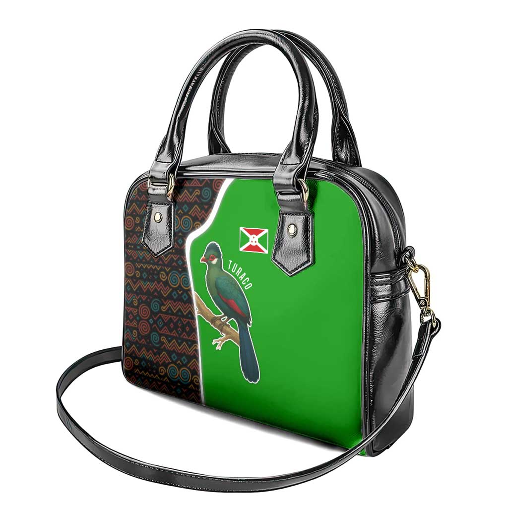 Burundi Turaco Shoulder Handbag with National Bird and Flag Pattern TS04