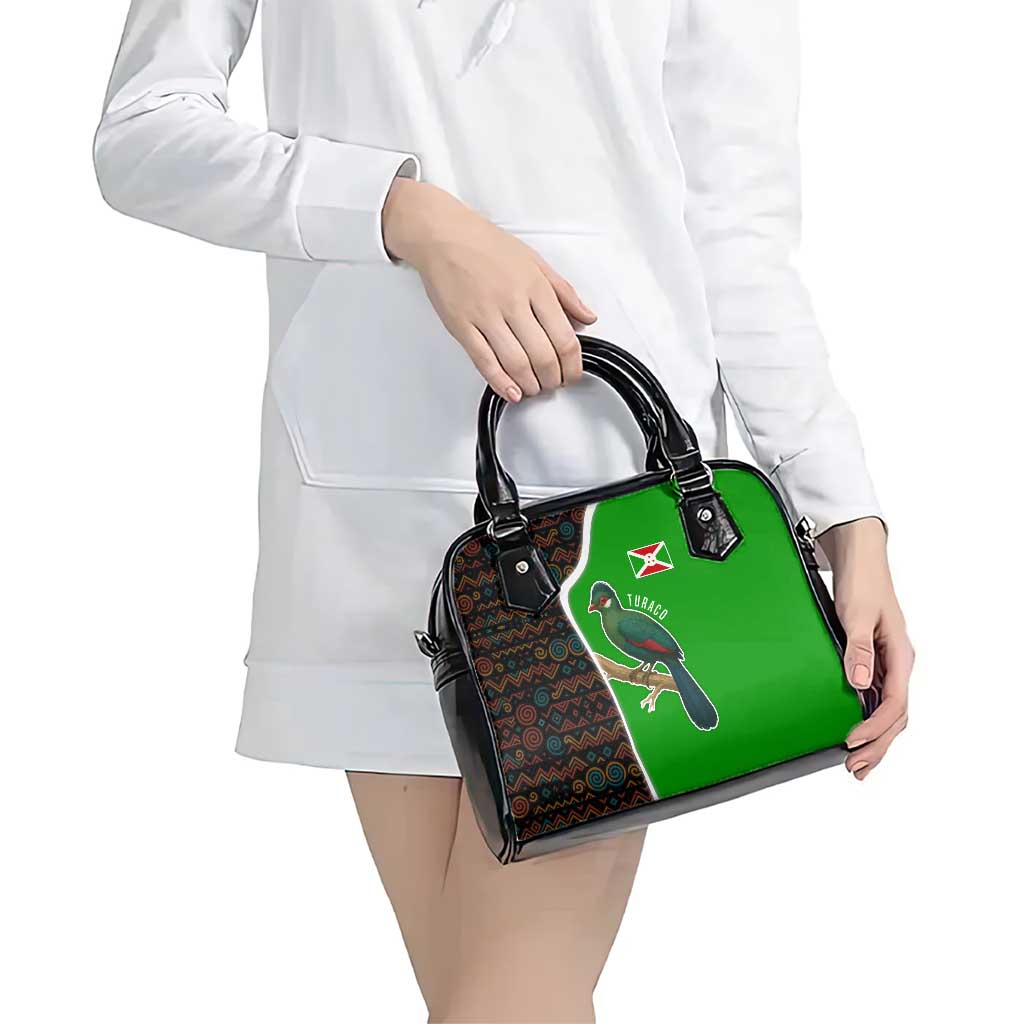 Burundi Turaco Shoulder Handbag with National Bird and Flag Pattern TS04