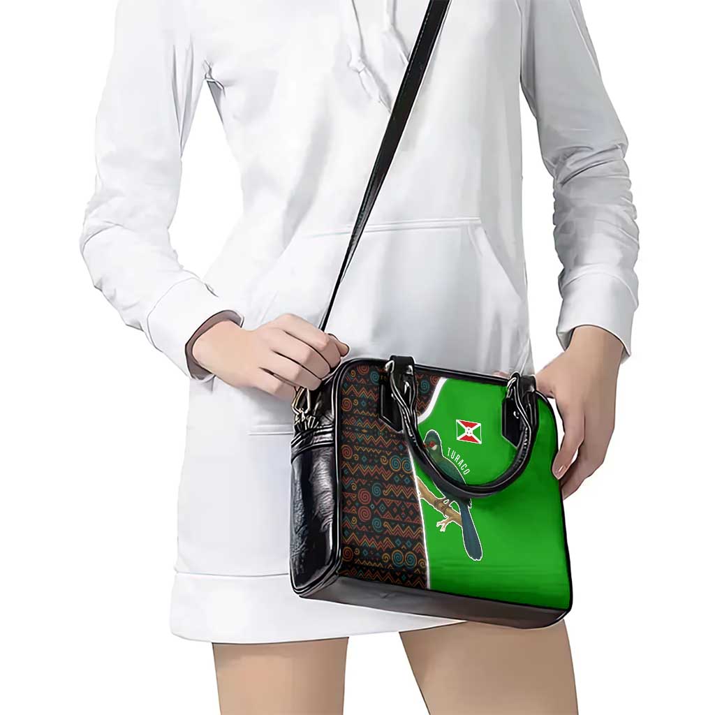 Burundi Turaco Shoulder Handbag with National Bird and Flag Pattern TS04