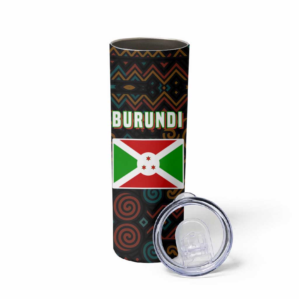 Burundi Turaco Skinny Tumbler with National Bird and Flag Pattern TS04