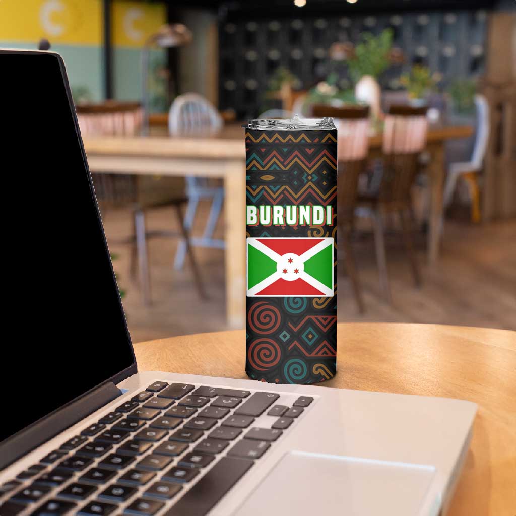 Burundi Turaco Skinny Tumbler with National Bird and Flag Pattern TS04