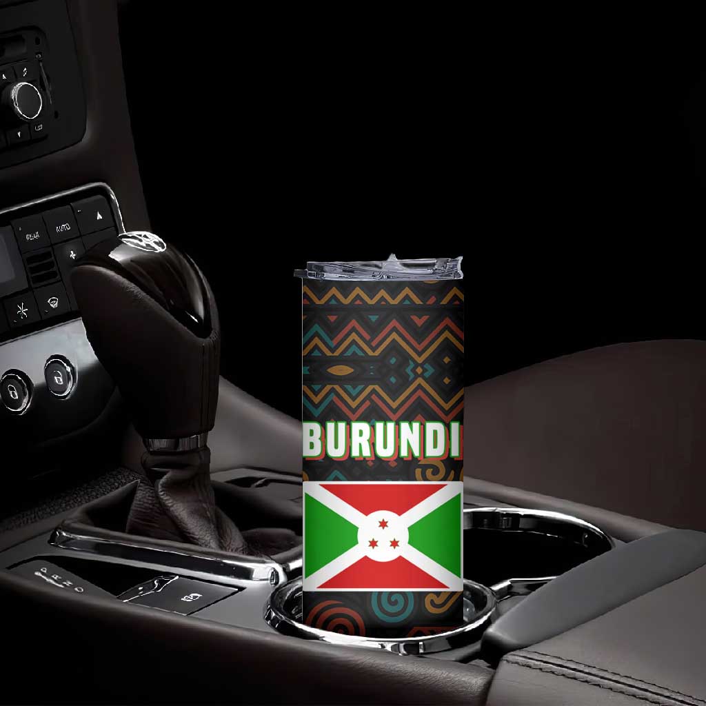 Burundi Turaco Skinny Tumbler with National Bird and Flag Pattern TS04