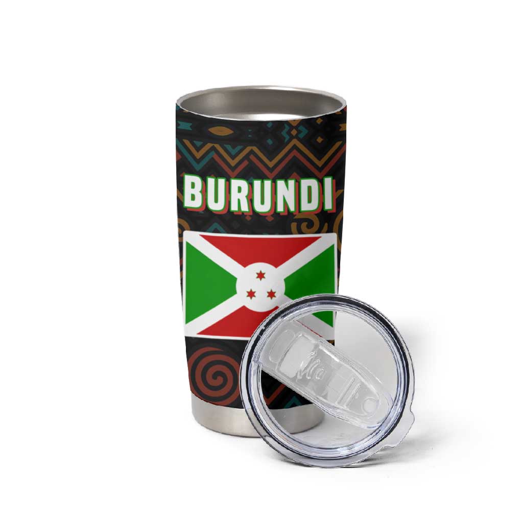 Burundi Turaco Tumbler Cup with National Bird and Flag Pattern TS04