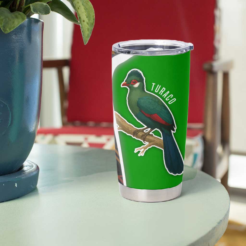 Burundi Turaco Tumbler Cup with National Bird and Flag Pattern TS04