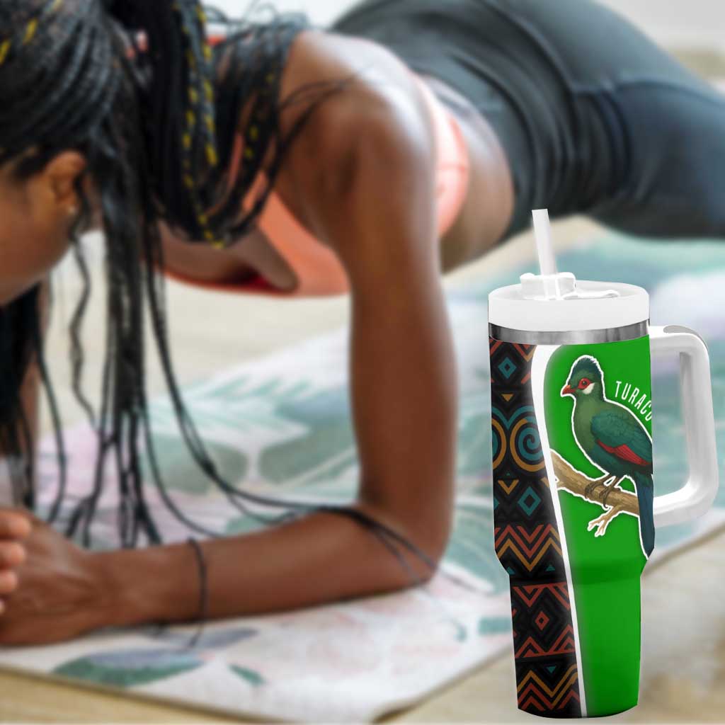 Burundi Turaco Tumbler With Handle with National Bird and Flag Pattern TS04