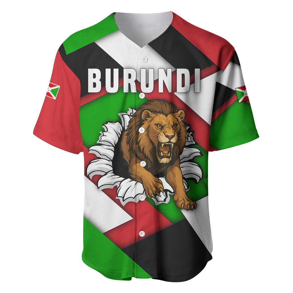 Burundi Roaring Lion Baseball Jersey with National Flag Colors TS04