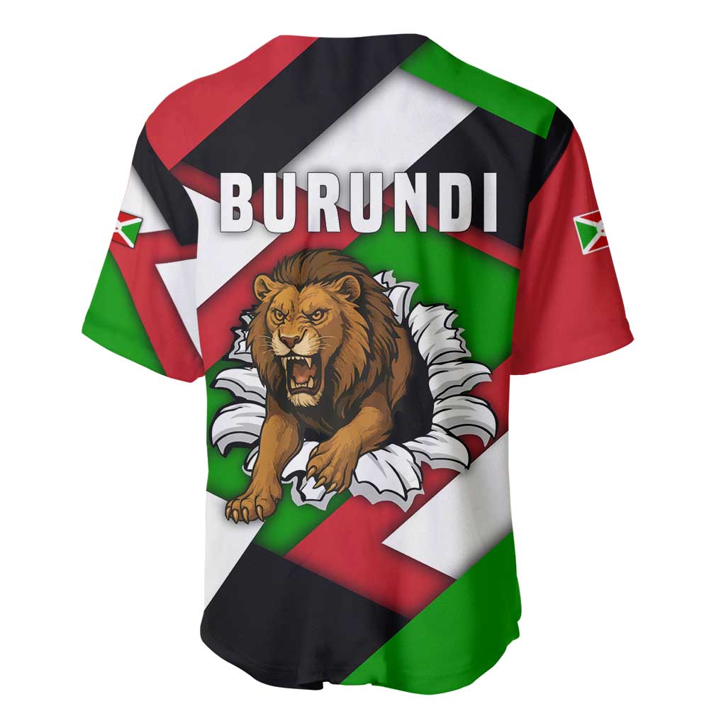 Burundi Roaring Lion Baseball Jersey with National Flag Colors TS04