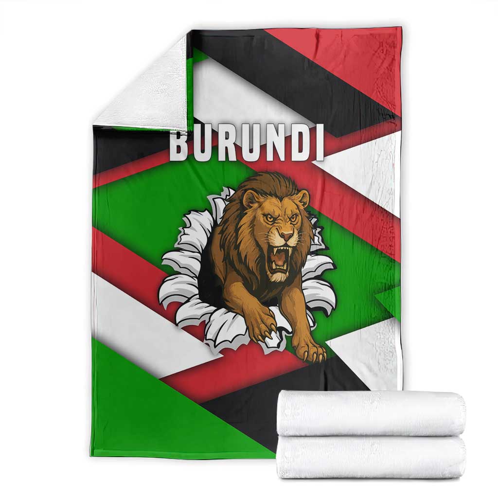 Burundi Roaring Lion Blanket with National Flag Colors TS04