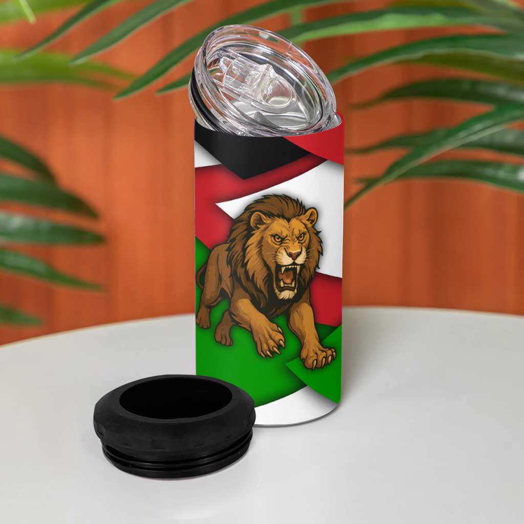 Burundi Roaring Lion 4 in 1 Can Cooler Tumbler with National Flag Colors TS04