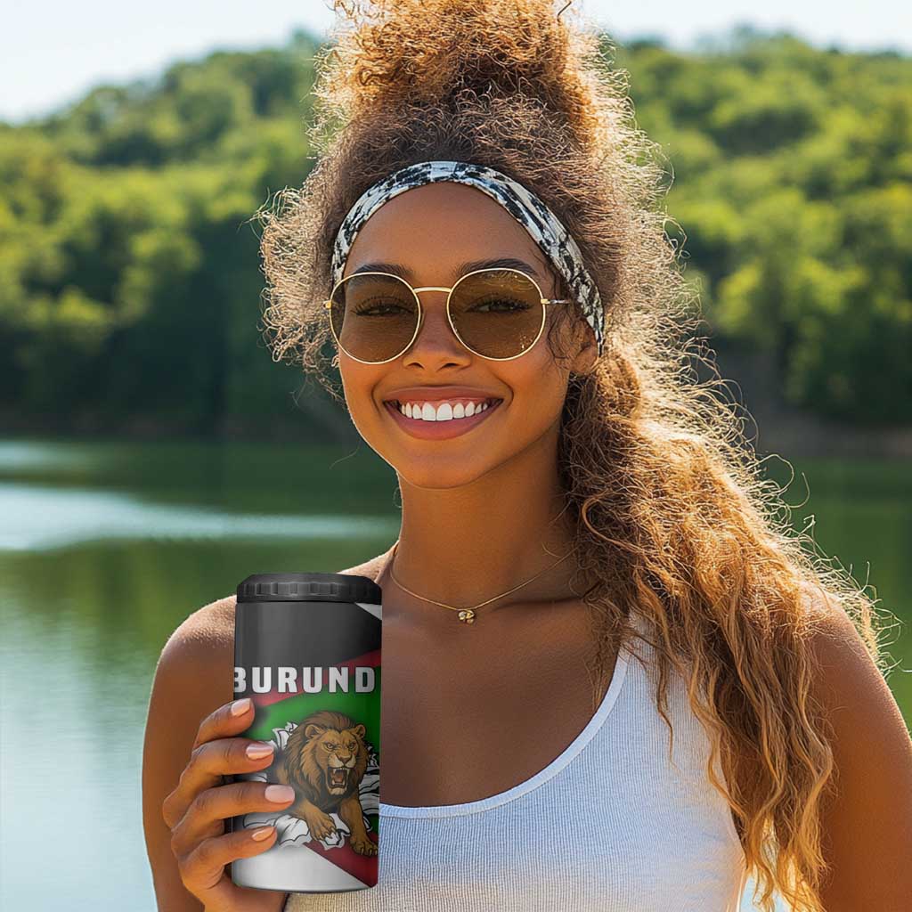 Burundi Roaring Lion 4 in 1 Can Cooler Tumbler with National Flag Colors TS04