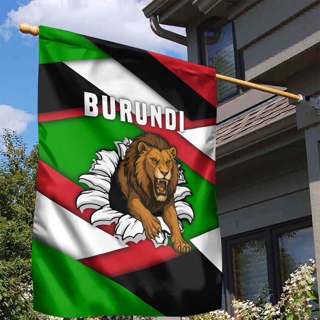 Burundi Roaring Lion Garden Flag with National Flag Colors TS04