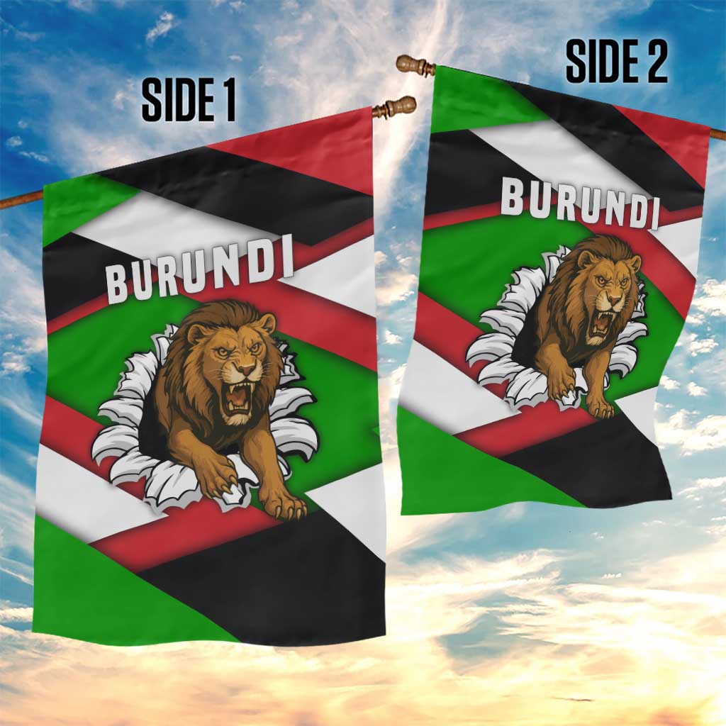 Burundi Roaring Lion Garden Flag with National Flag Colors TS04
