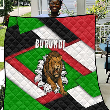 Burundi Roaring Lion Quilt with National Flag Colors TS04