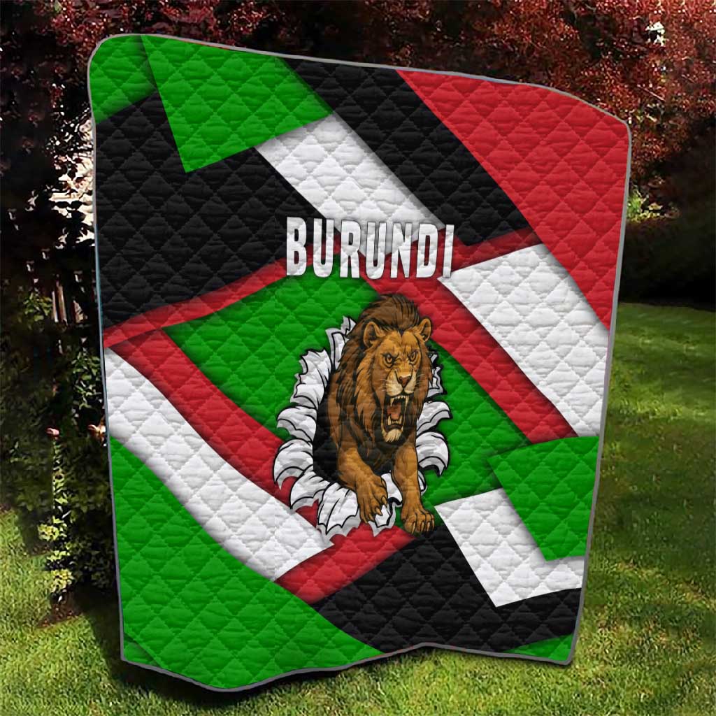 Burundi Roaring Lion Quilt with National Flag Colors TS04