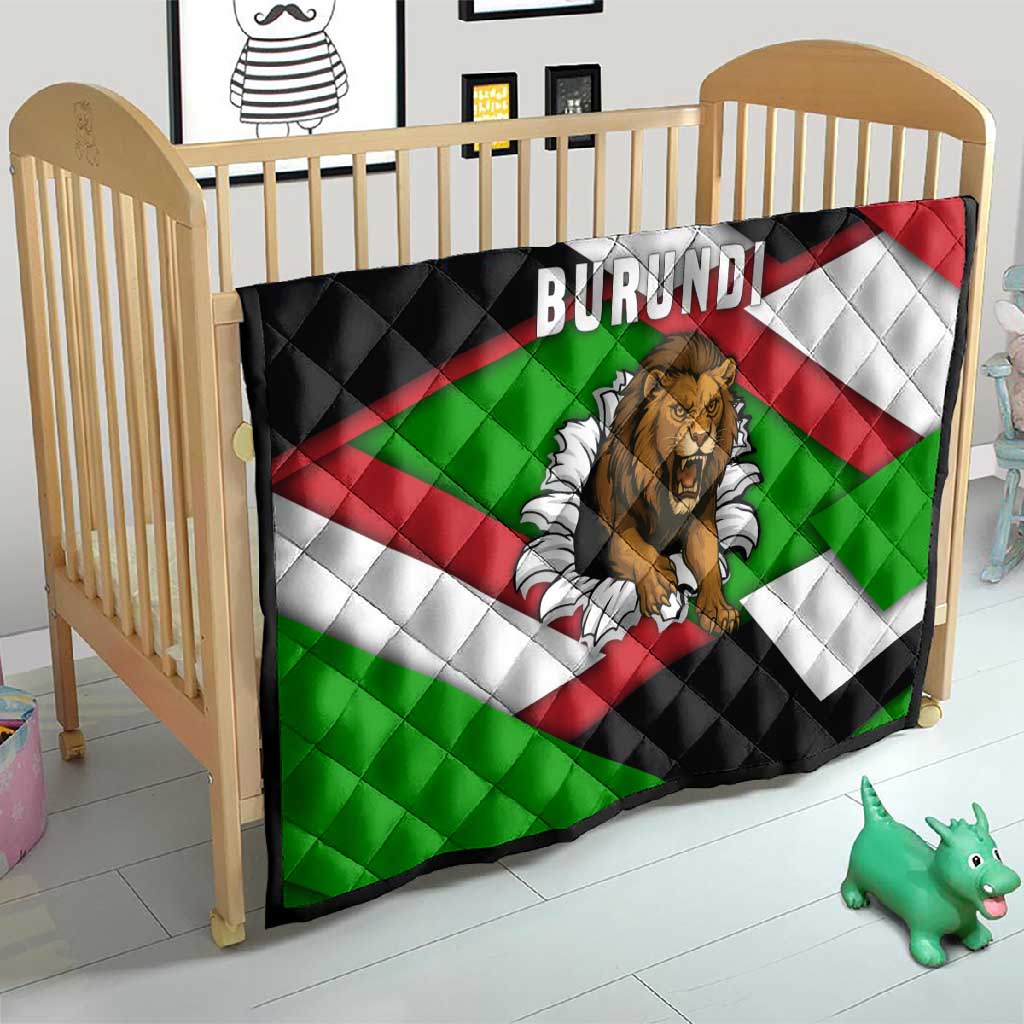 Burundi Roaring Lion Quilt with National Flag Colors TS04