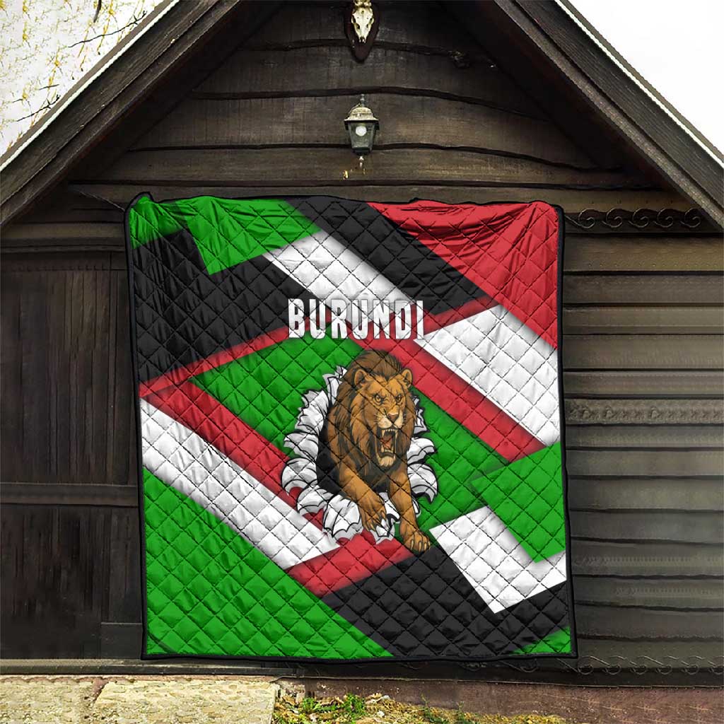 Burundi Roaring Lion Quilt with National Flag Colors TS04
