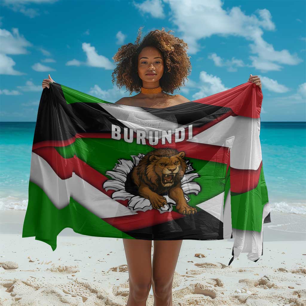 Burundi Roaring Lion Sarong with National Flag Colors TS04