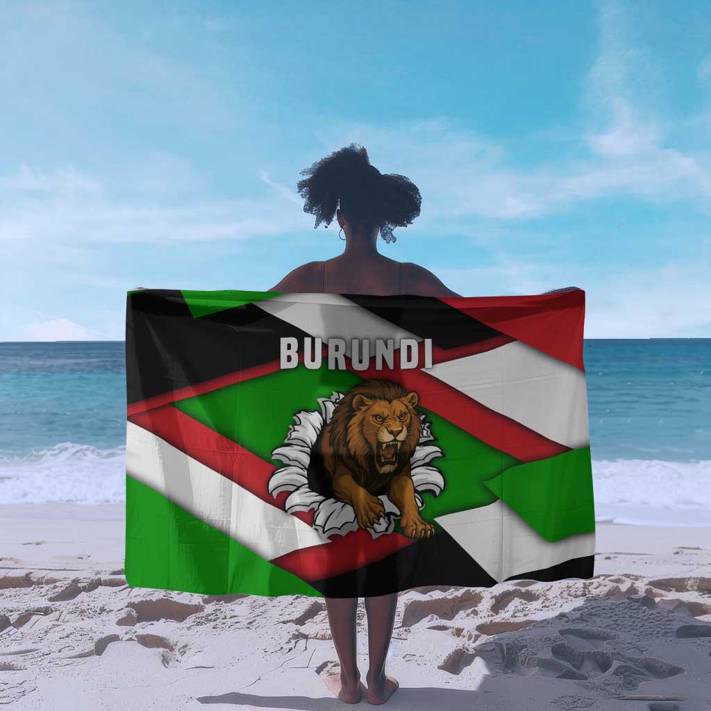 Burundi Roaring Lion Sarong with National Flag Colors TS04