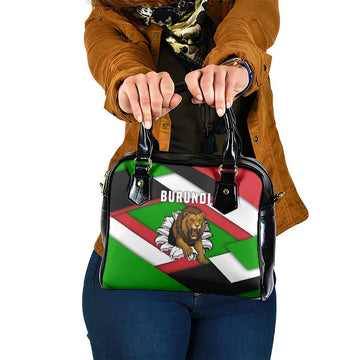Burundi - Roaring Lion Shoulder Handbag with National Flag Colors TS04