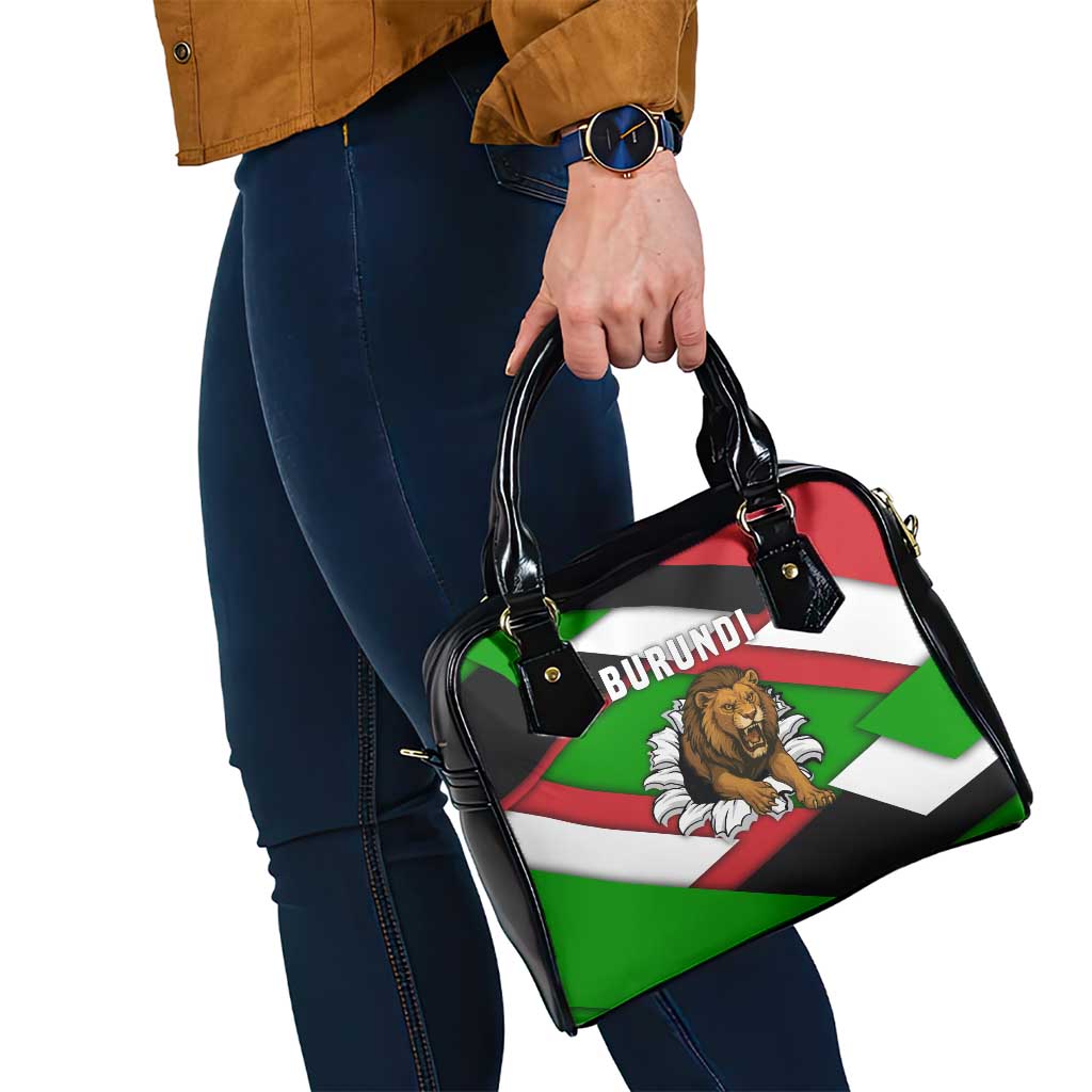 Burundi - Roaring Lion Shoulder Handbag with National Flag Colors TS04