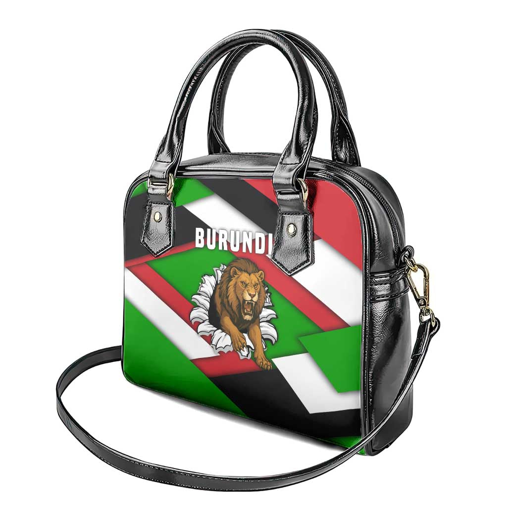 Burundi - Roaring Lion Shoulder Handbag with National Flag Colors TS04