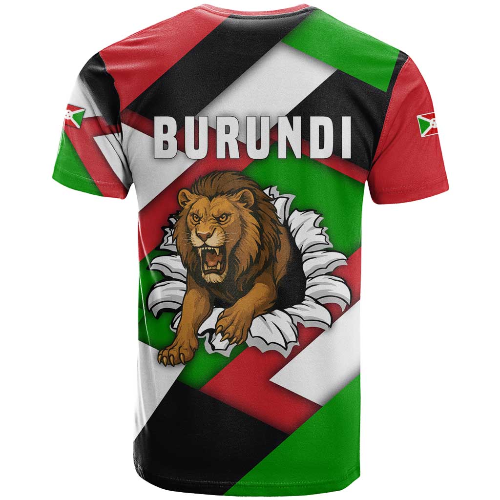 Burundi Roaring Lion T shirt with National Flag Colors TS04
