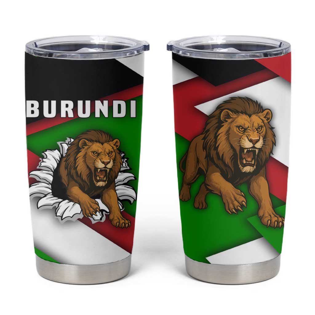 Burundi Roaring Lion Tumbler Cup with National Flag Colors TS04