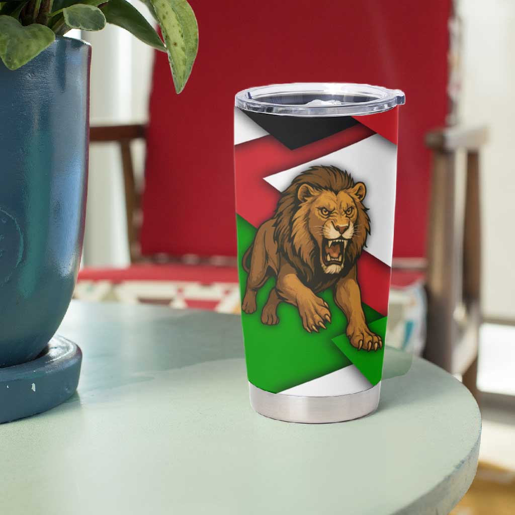 Burundi Roaring Lion Tumbler Cup with National Flag Colors TS04