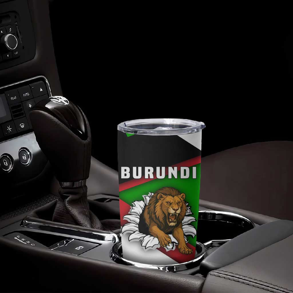 Burundi Roaring Lion Tumbler Cup with National Flag Colors TS04
