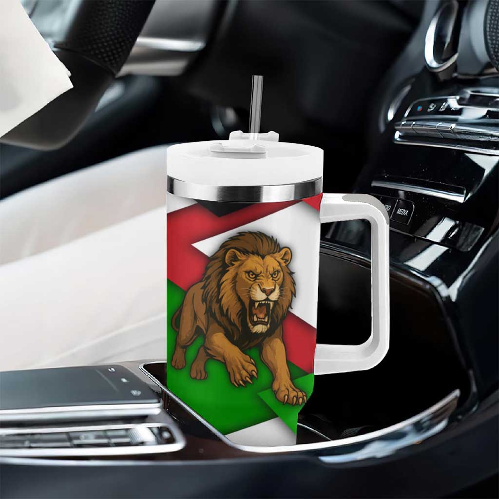 Burundi Roaring Lion Tumbler With Handle with National Flag Colors TS04