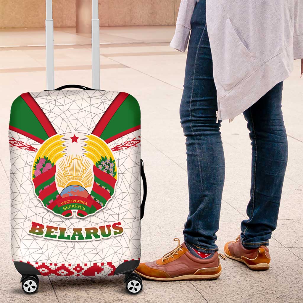 Belarus National Emblem Luggage Cover with Folk Pattern White Green Red Sweatshirt TS04