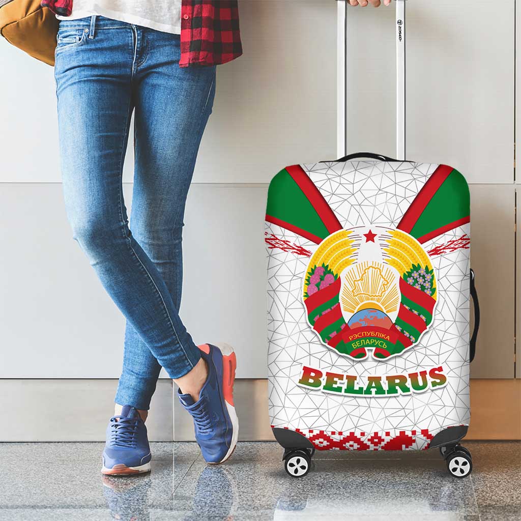 Belarus National Emblem Luggage Cover with Folk Pattern White Green Red Sweatshirt TS04