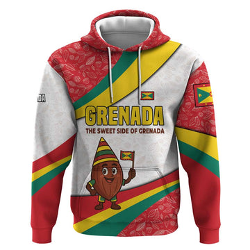 Grenada Hoodie with Cocoa Bean Mascot and National Flag Colors TS04