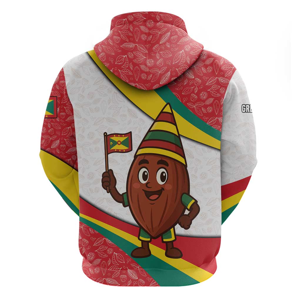 Grenada Hoodie with Cocoa Bean Mascot and National Flag Colors TS04