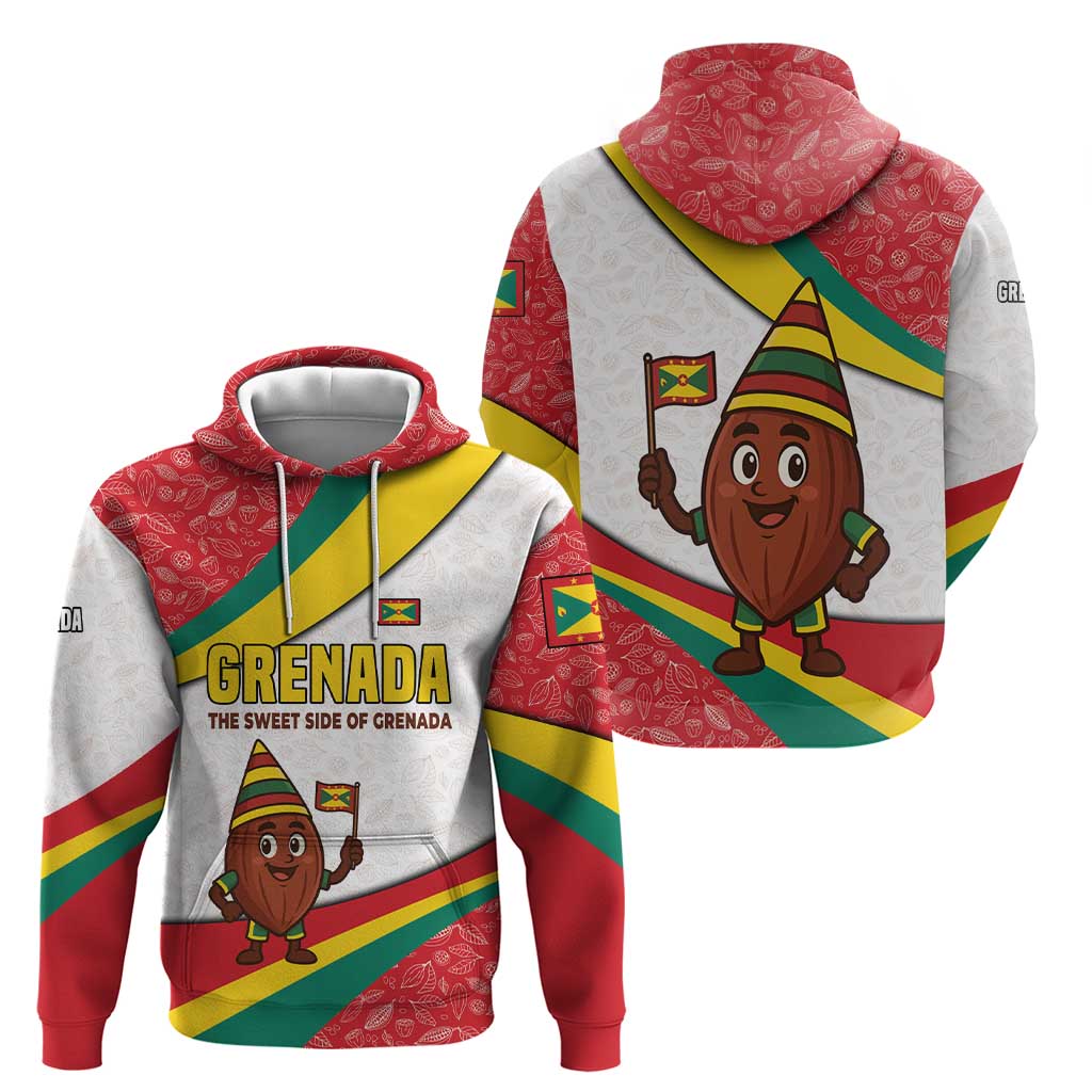 Grenada Hoodie with Cocoa Bean Mascot and National Flag Colors TS04