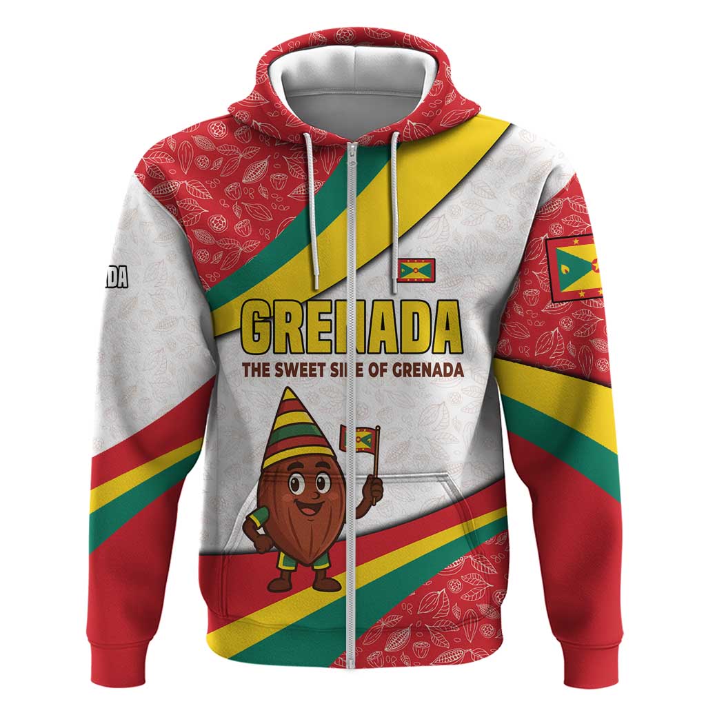 Grenada Hoodie with Cocoa Bean Mascot and National Flag Colors TS04